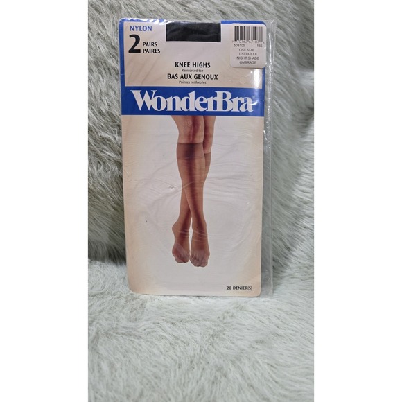 Wonderbra Accessories - RARE Knee Highs WONDERBRA O/S Nignt Shade‎ Ombrage Nylon Socks 2 Pair Hosiery